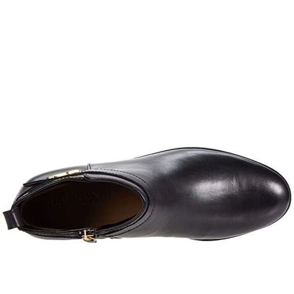 Lauren Ralph Lauren Women's Sz 7.5B Black Bonne Leather Ankle Booties - Picture 12 of 13